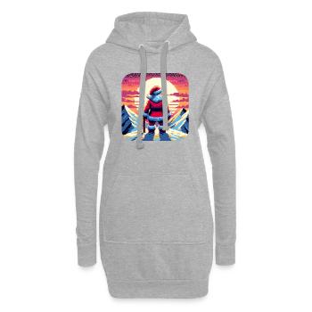Père Noël sur la montagne - Sweat-shirt à capuche long Femme - gris chiné - Devant