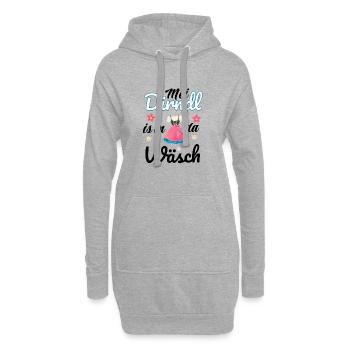 Dirndl Tracht | Mei Dirndl is in da - Hoodie-Kleid - Grau meliert - Vorne