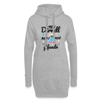 Dirndl | Mei Dirndl hob i ned g'fundn - Hoodie-Kleid - Grau meliert - Vorne
