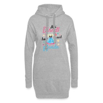 Dirndl | Mei Dirndl hob i ned g'fundn - Hoodie-Kleid - Grau meliert - Vorne