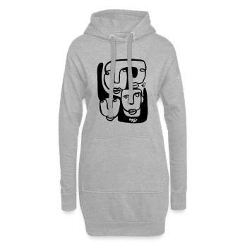 - Heart People - Hoodie-Kleid - Grau meliert - Vorne