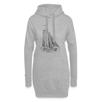 Lemsteraake auf Kurs - Hoodie-Kleid - Grau meliert - Vorne