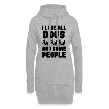 Ich liebe alle Hunde und einige Leute, Hunde * - Hoodie-Kleid - Grau meliert - Vorne