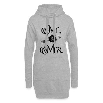 M. et Mme. - Sweat-shirt à capuche long Femme - gris chiné - Devant