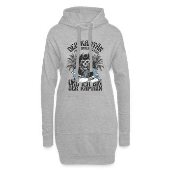 Der Kapitän hat immer recht ! - Hoodie-Kleid - Grau meliert - Vorne