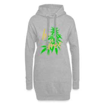 Feuilles de chanvre libres - Sweat-shirt à capuche long Femme - gris chiné - Devant
