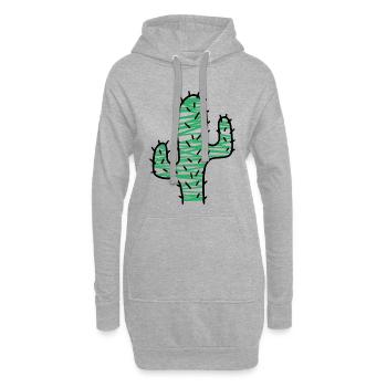 Cactus très épineux - Sweat-shirt à capuche long Femme - gris chiné - Devant