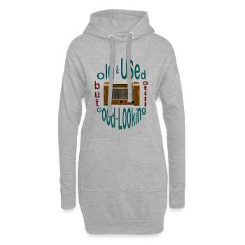 Röhrenradio, alt & gebraucht aber gutaussehend - Hoodie-Kleid - Grau meliert - Vorne