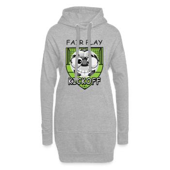 Lustige Fußball Gesicht - Hoodie-Kleid - Grau meliert - Vorne
