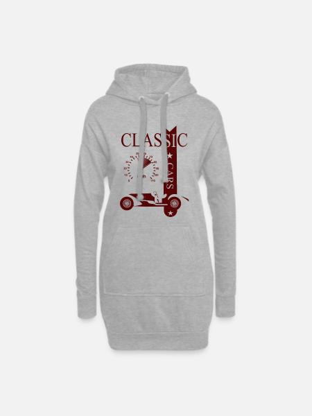 Vintage Classic Car - Hoodie-Kleid - Grau meliert
