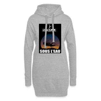 Je SERAIS Sous l’Eau – Rêve Marin Spatial - Sweat-shirt à capuche long Femme - gris chiné - Devant