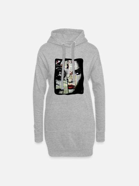 CISSS - Hoodie-Kleid - Grau meliert
