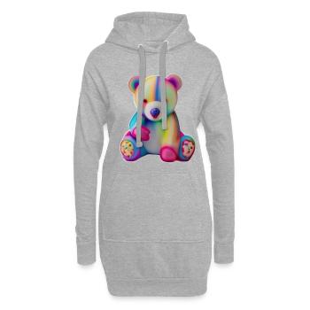 Ours en peluche multicolore - Sweat-shirt à capuche long Femme - gris chiné - Devant