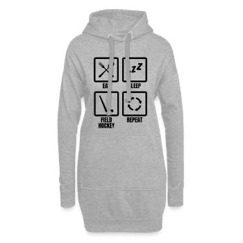 Feldhockey Spielplan - Hoodie-Kleid - Grau meliert - Vorne