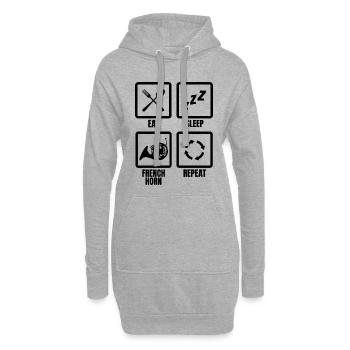 Horaire des cornistes - Sweat-shirt à capuche long Femme - gris chiné - Devant