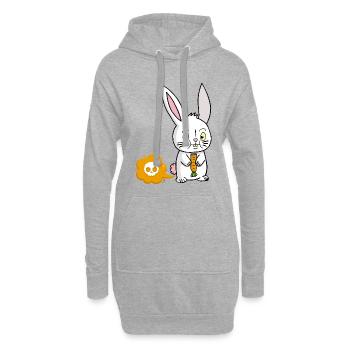Un pet à la carotte - Sweat-shirt à capuche long Femme - gris chiné - Devant