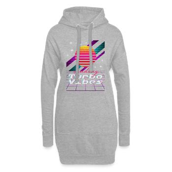 Turbo Vibes Neon Sunset - Hoodie-Kleid - Grau meliert - Vorne