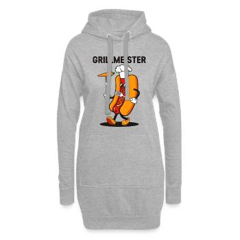 Grillmeister Funny BBQ Hot Dog Mascot - Hoodie Dress - heather grey - Front