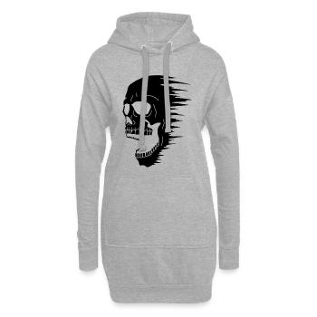 Black Skull und Geschwindigkeit - Hoodie-Kleid - Grau meliert - Vorne