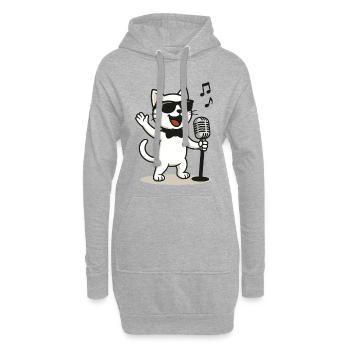 Canette Rock’n’Roll - Sweat-shirt à capuche long Femme - gris chiné - Devant