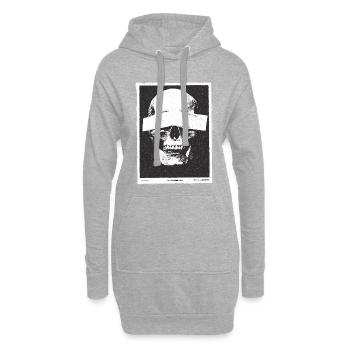 Skull grunge - Hoodie-Kleid - Grau meliert - Vorne