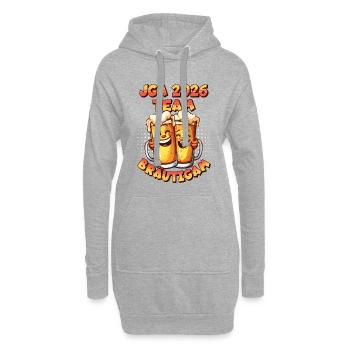 Équipe JGA 2026 : Groom, bière, alcool, drôle - Sweat-shirt à capuche long Femme - gris chiné - Devant