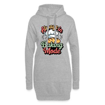 Immer im Backmodus - Hoodie-Kleid - Grau meliert - Vorne