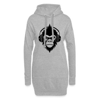 Chemise classique Monkey Head Punk Studio Mix - Sweat-shirt à capuche long Femme - gris chiné - Devant