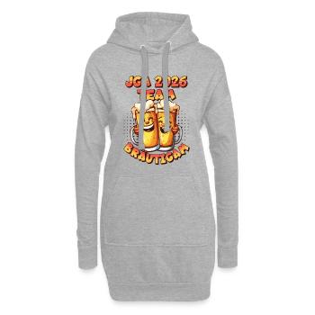 Équipe JGA 2026 : Groom, bière, alcool, drôle - Sweat-shirt à capuche long Femme - gris chiné - Devant