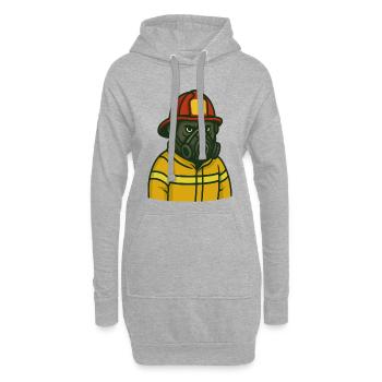 Gasmaske Feuerwehrmann - Hoodie-Kleid - Grau meliert - Vorne