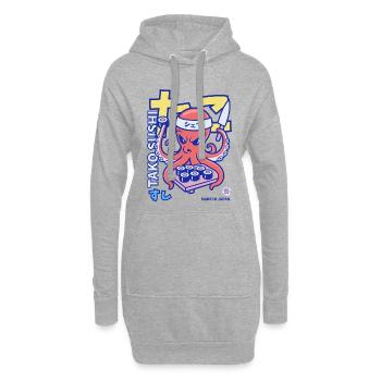 Sushi Oktopus Chef  - Hoodie-Kleid - Grau meliert - Vorne