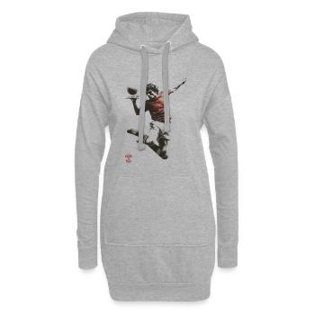 Pizza and Soccer - Hoodie-Kleid - Grau meliert - Vorne