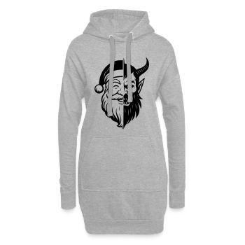 Weihnachtsmann und Weihnachtsmann Peitscher - Hoodie-Kleid - Grau meliert - Vorne