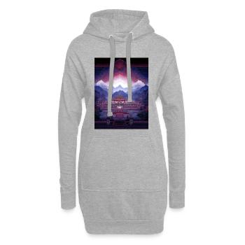 Psy Art - Pagode dans un paysage montagneux - Sweat-shirt à capuche long Femme - gris chiné - Devant