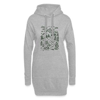 Bergwanderer im Waldlandschaft - Hoodie-Kleid - Grau meliert - Vorne