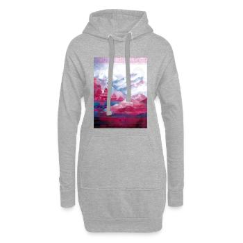 Psy-Art | Tempel im Himalaya - Hoodie-Kleid - Grau meliert - Vorne