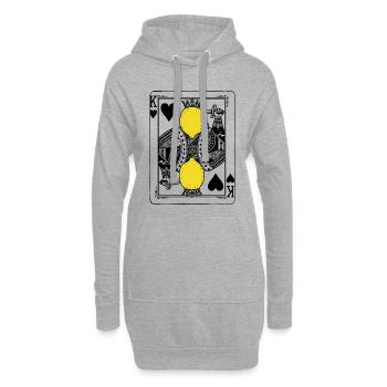 Herz König Zitrone - Limonade Spielkarte Geschenk - Hoodie-Kleid - Grau meliert - Vorne