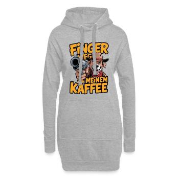 Finger weg von meinem Kaffee – Wachhund - Hoodie-Kleid - Grau meliert - Vorne