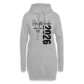 Hauptschulabschluss 2026 - Hauptschule Abschluss  - Hoodie-Kleid - Grau meliert - Vorne