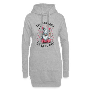 Im Februar tragen wir Rot Herzgesundheit - Hoodie-Kleid - Grau meliert - Vorne