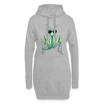 Gottesanbeterin Kung Fu Kampfkunst - Hoodie-Kleid - Grau meliert - Vorne