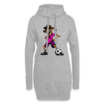 Australian Shepherd Fussball - Hoodie-Kleid - Grau meliert - Vorne