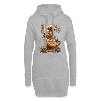 Coffee Wave Shirt Japan Style Kaffee Design - Hoodie-Kleid - Grau meliert - Vorne