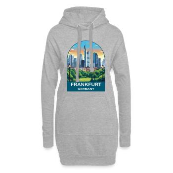 Poster de voyage vintage de la Skyline de Francfort, Allemagne - Sweat-shirt à capuche long Femme - gris chiné - Devant