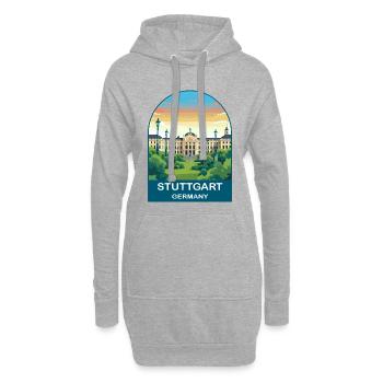 Stuttgart, Allemagne, Art de voyage vintage - Sweat-shirt à capuche long Femme - gris chiné - Devant
