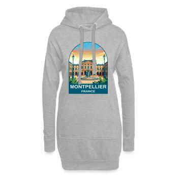 Montpellier France Vintage Travel Poster Design - Hoodie Dress - heather grey - Front