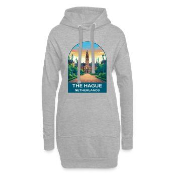 Den Haager Niederlande Binnenhof Vintage Art - Hoodie-Kleid - Grau meliert - Vorne