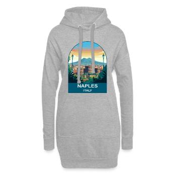 Neapel, Italien Vintage-Reiseplakat-Kunst - Hoodie-Kleid - Grau meliert - Vorne