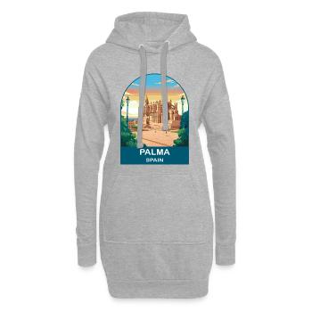 Palma Spanien Vintage-Reiseplakat-Kunst - Hoodie-Kleid - Grau meliert - Vorne