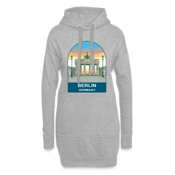 Berlin, Deutschland TV Tower Vintage-Reisekunst - Hoodie-Kleid - Grau meliert - Vorne